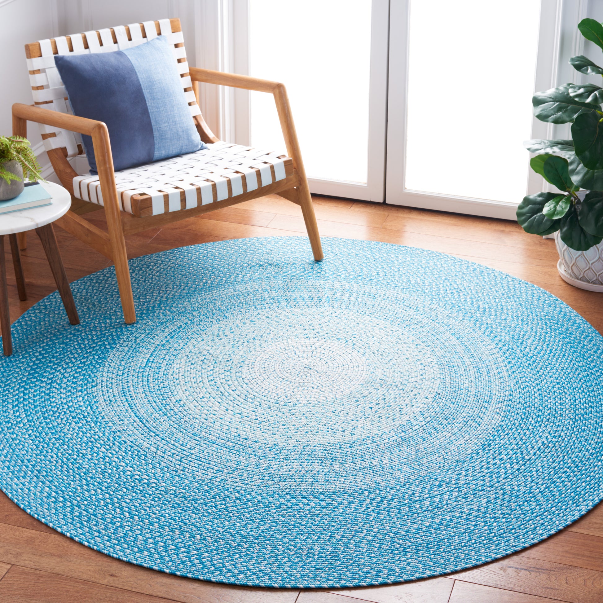 Safavieh Braided Bra220J Aqua Area Rug