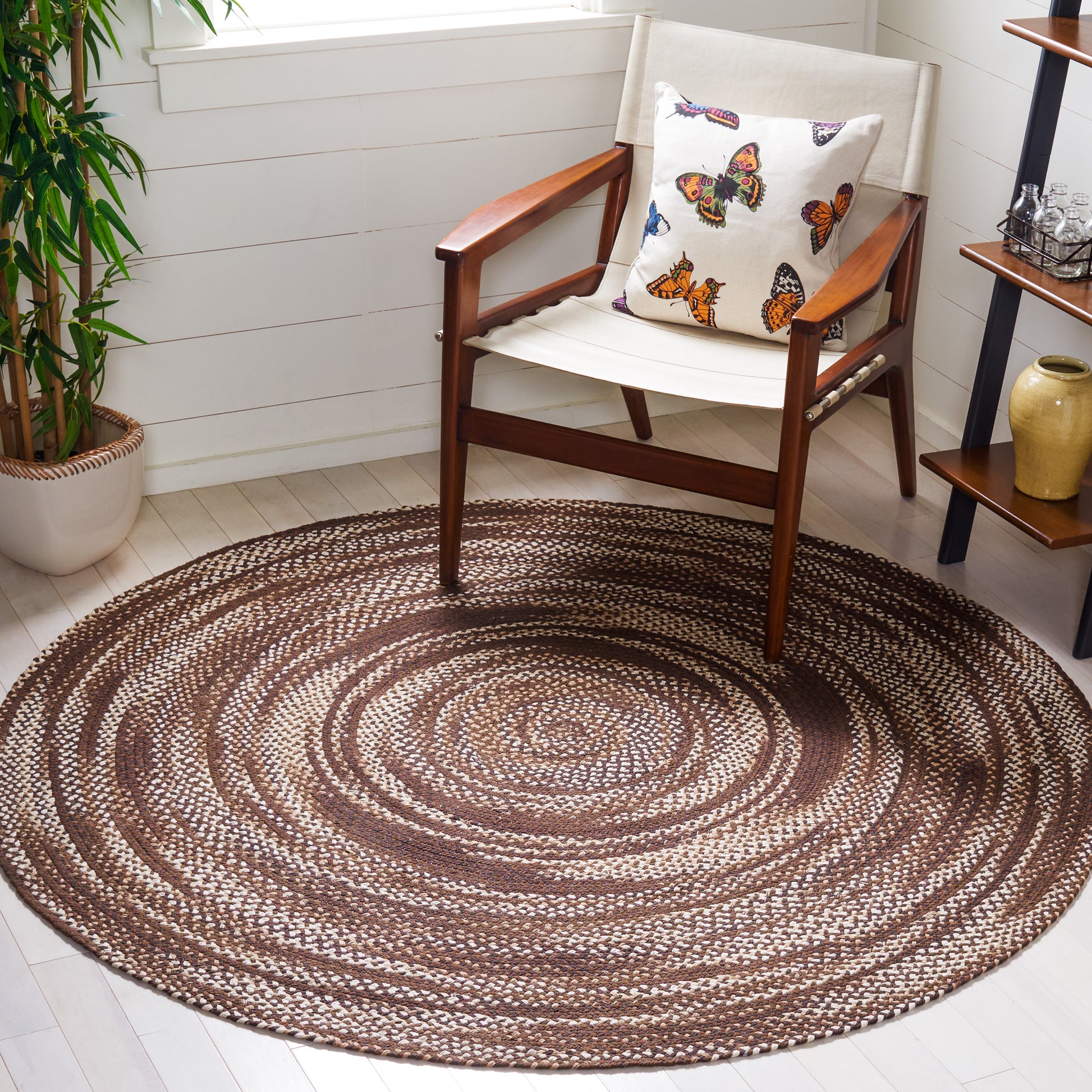 Safavieh Braided Brd257T Brown/Ivory Area Rug