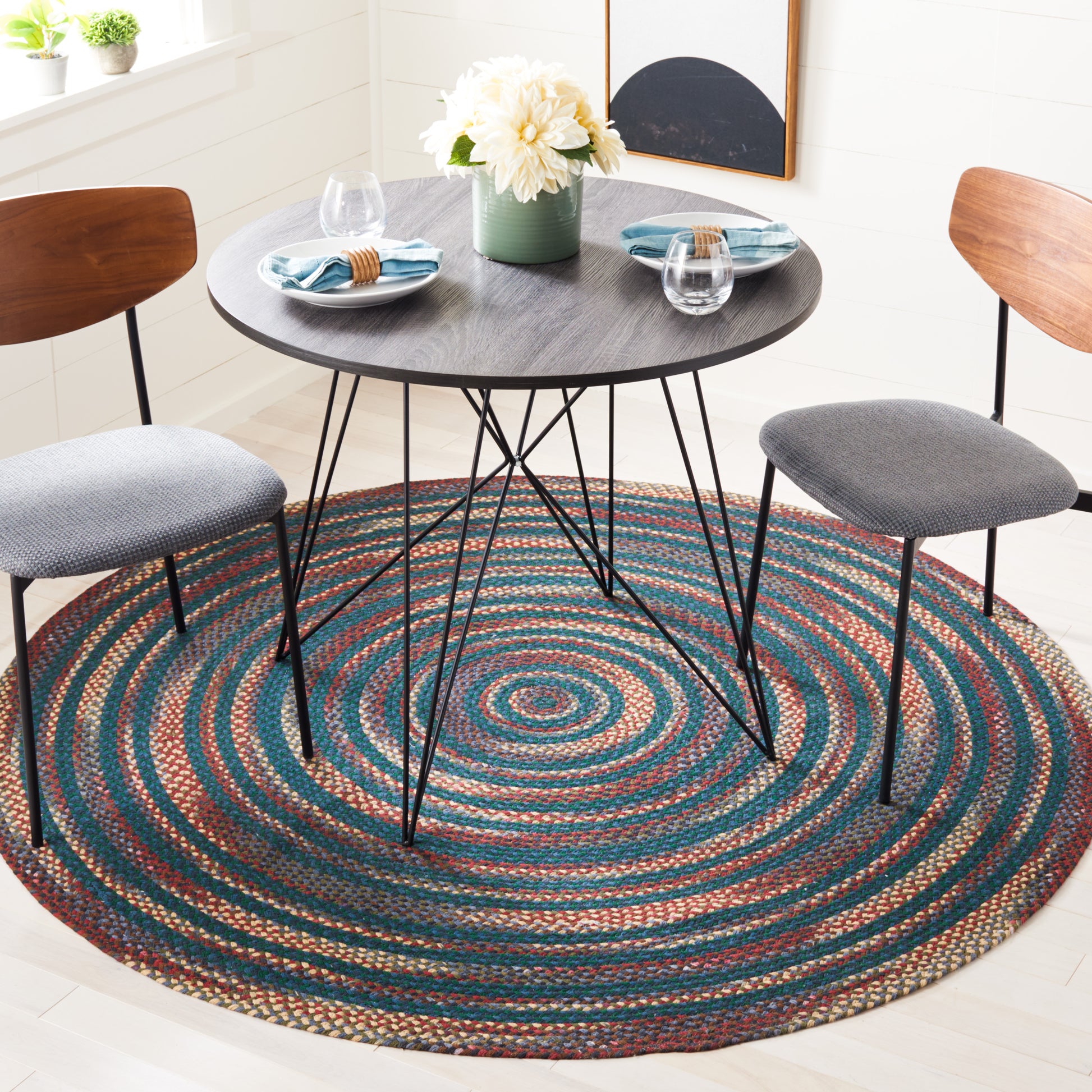 Safavieh Braided Brd257Y Blue/Green Area Rug