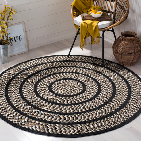 Safavieh Braided Brd401C Ivory/Black Rug.