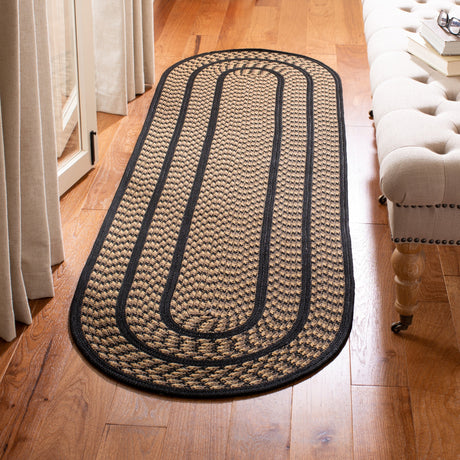 Safavieh Braided Brd401G Beige/Black Rug.