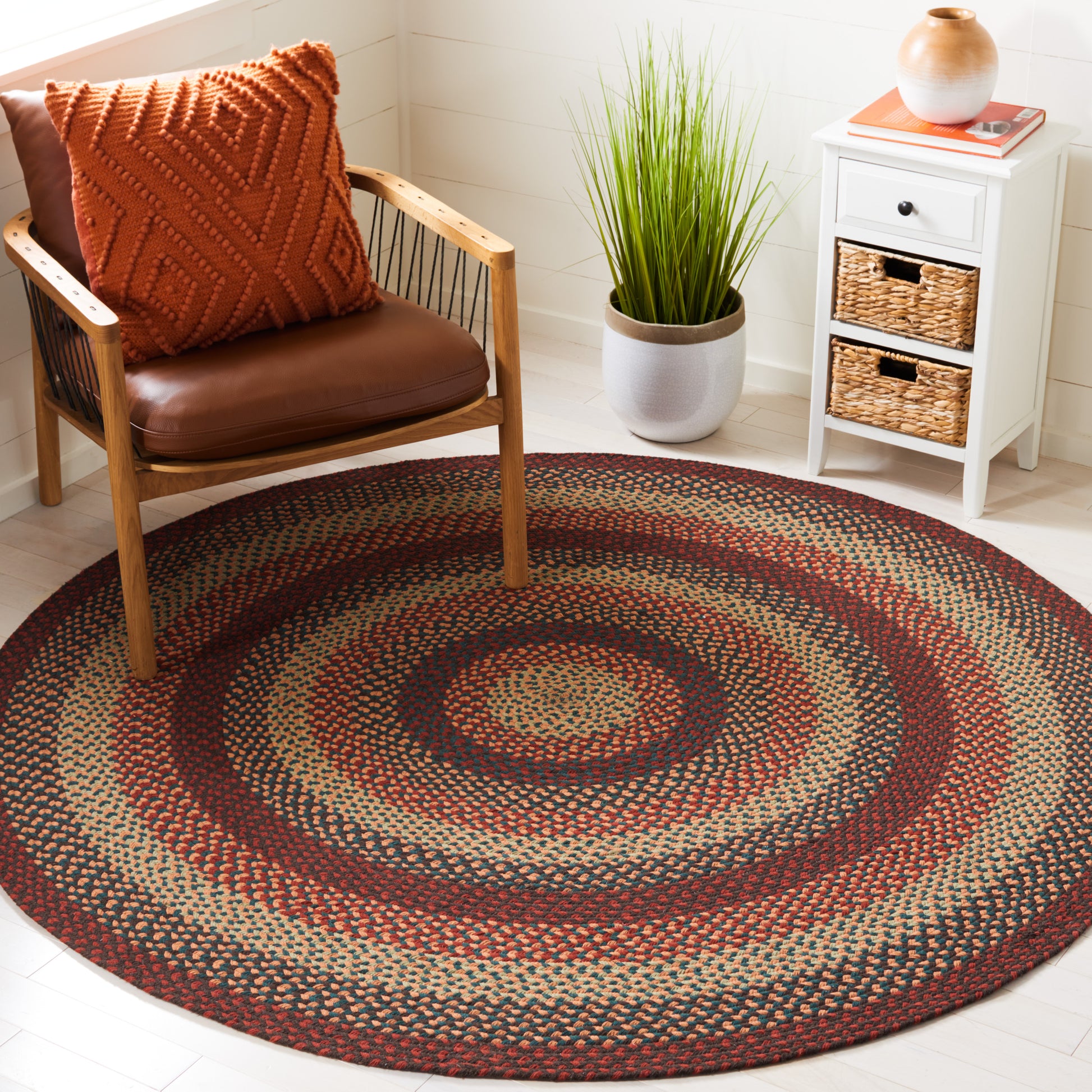 Safavieh Braided Brd651Z Brown/Rust Area Rug