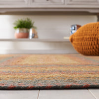 Safavieh Braided Brd652P Green/Rust Area Rug