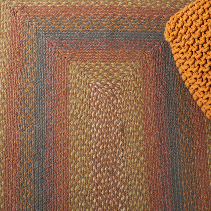 Safavieh Braided Brd652P Green/Rust Area Rug