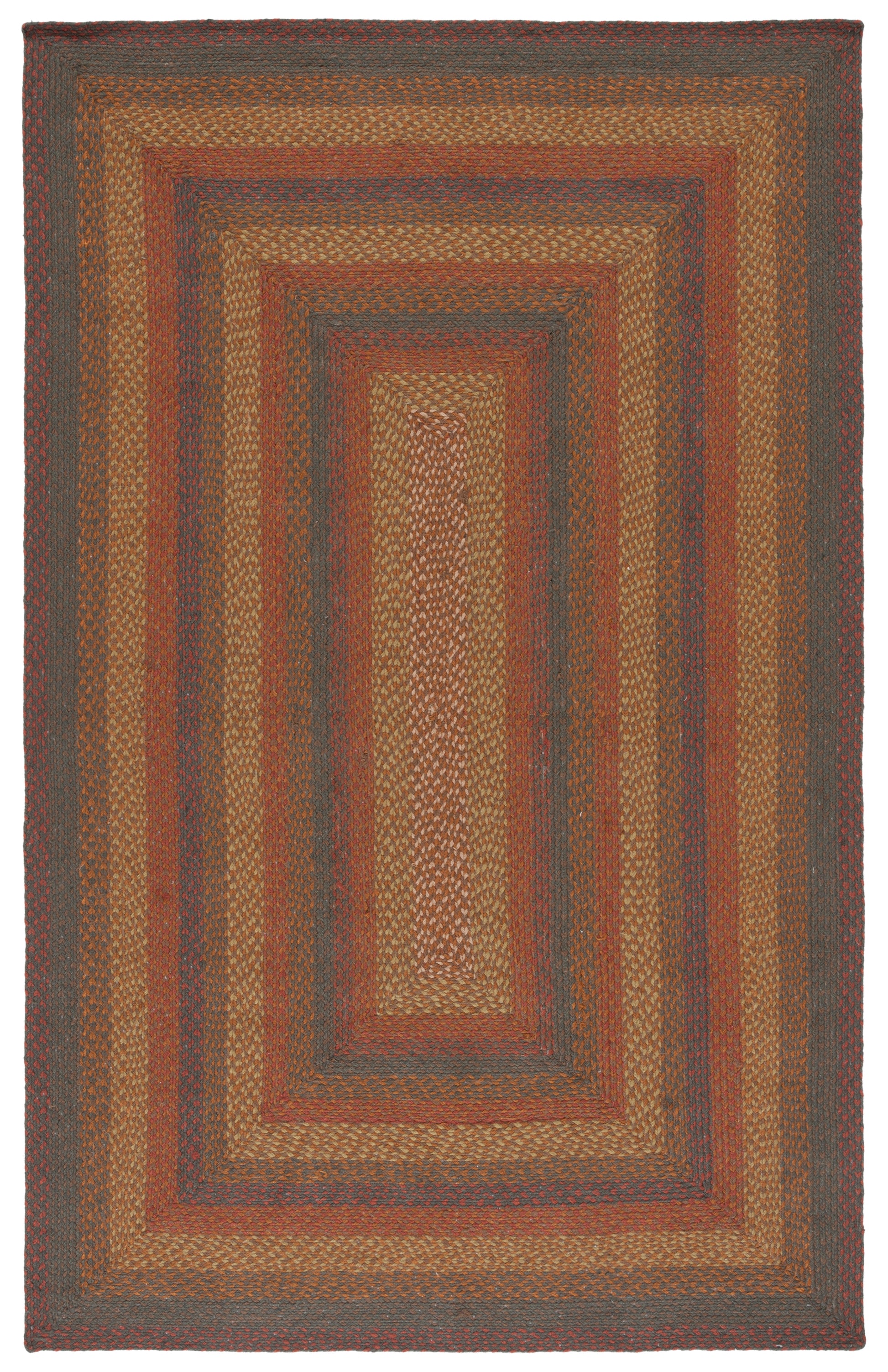 Safavieh Braided Brd652P Green/Rust Area Rug