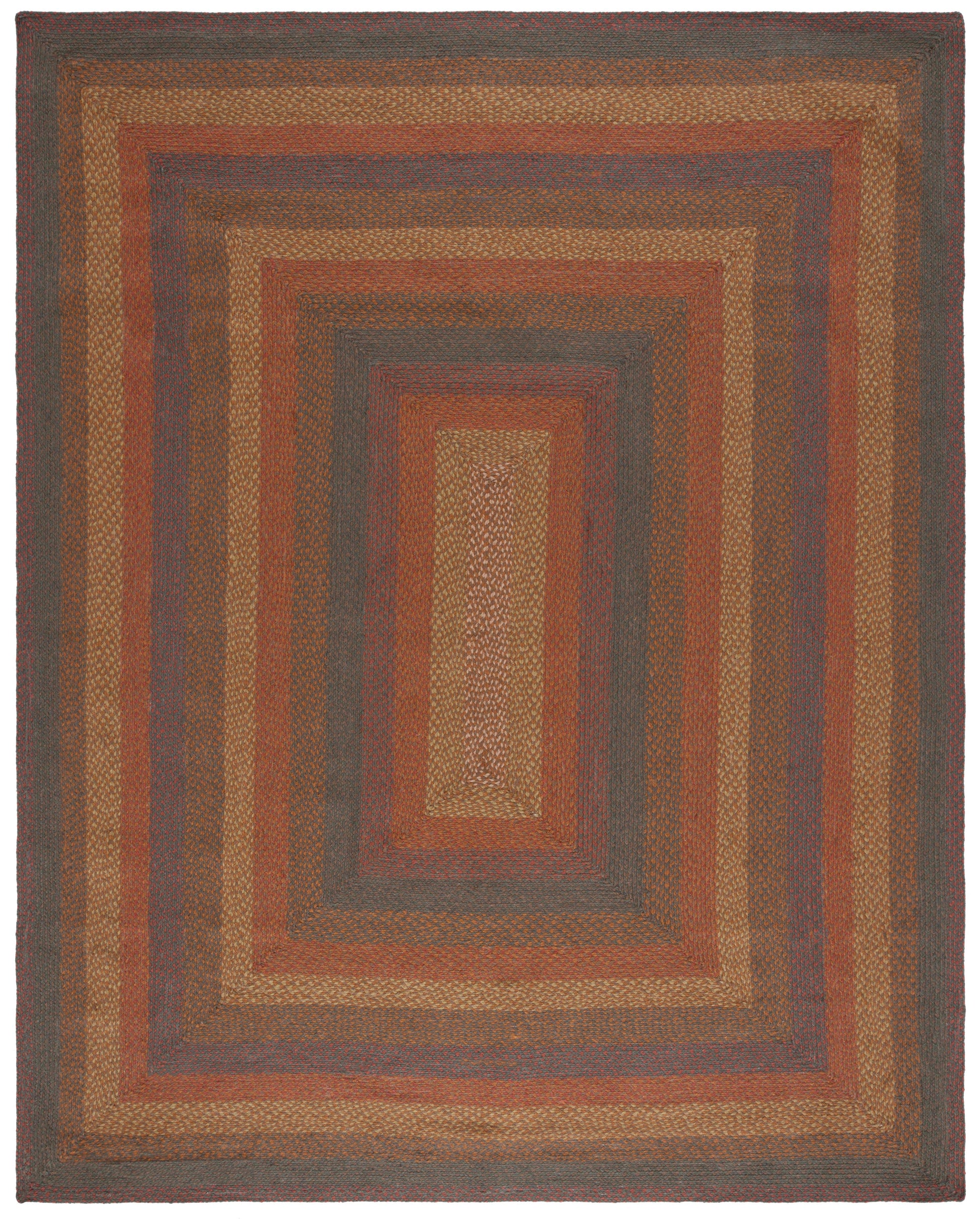 Safavieh Braided Brd652P Green/Rust Area Rug