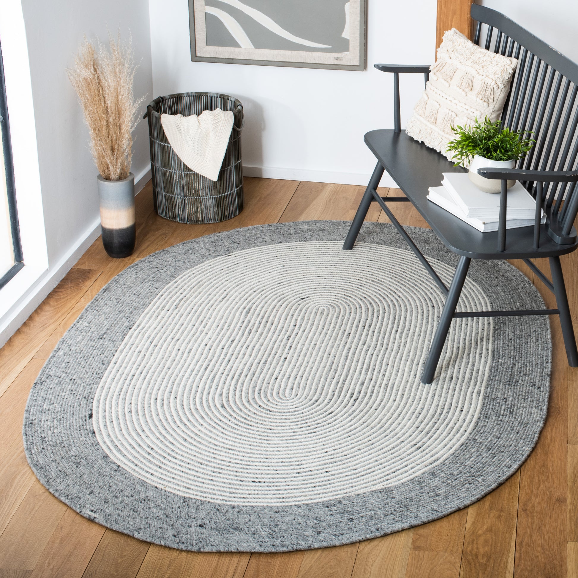 Safavieh Braided Brd904G Grey/Ivory Area Rug