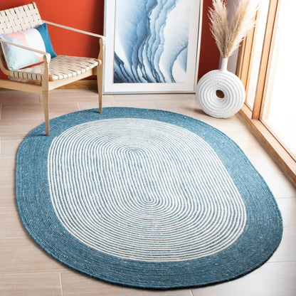 Safavieh Braided Brd904M Teal/Ivory Area Rug