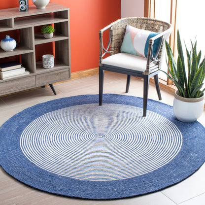 Safavieh Braided Brd904N Navy/Ivory Area Rug