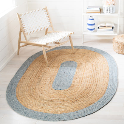 Safavieh Braided Brd910H Light Blue/Gold Area Rug