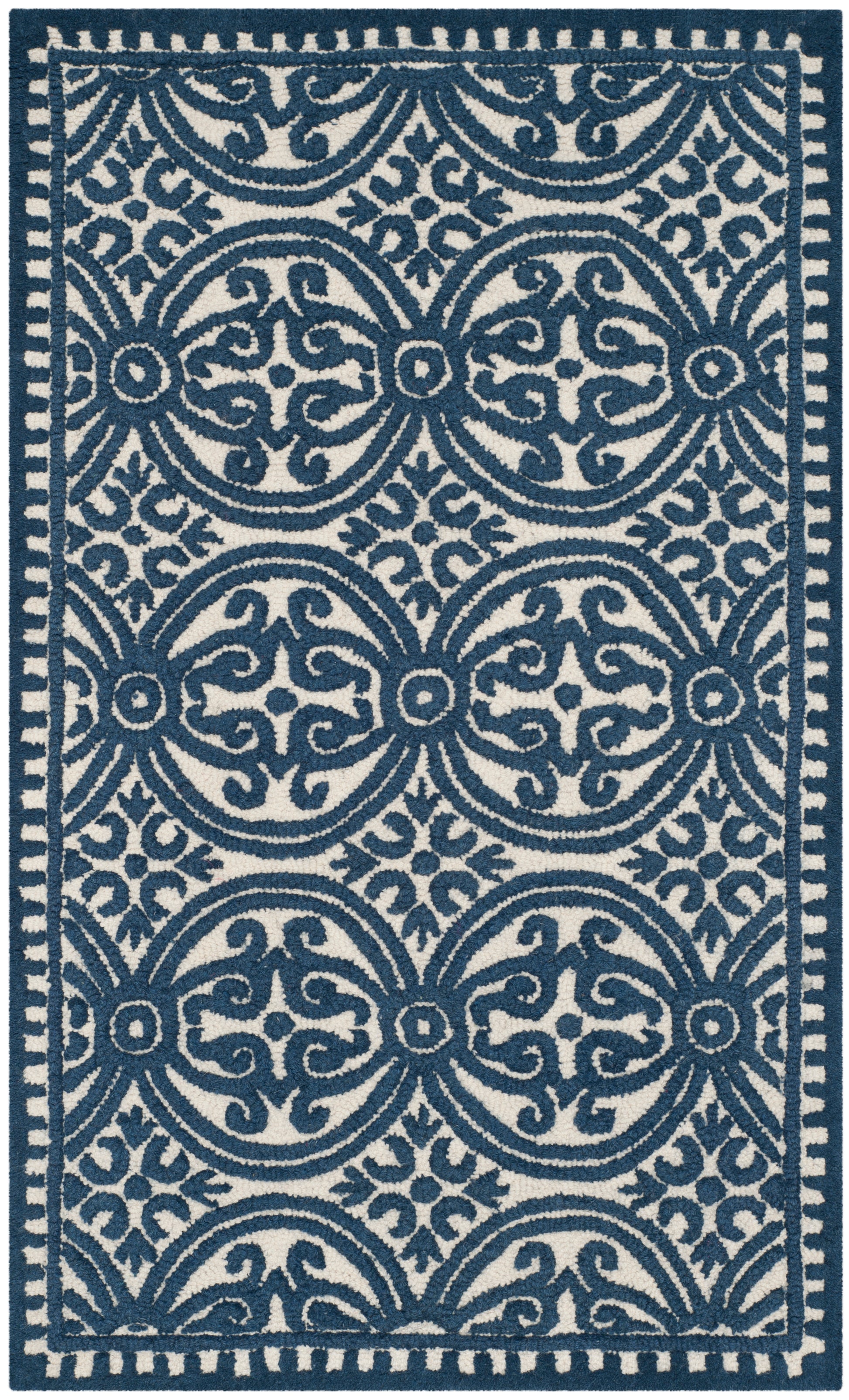 Safavieh Cambridge Cam232B Ivory/Navy Area Rug