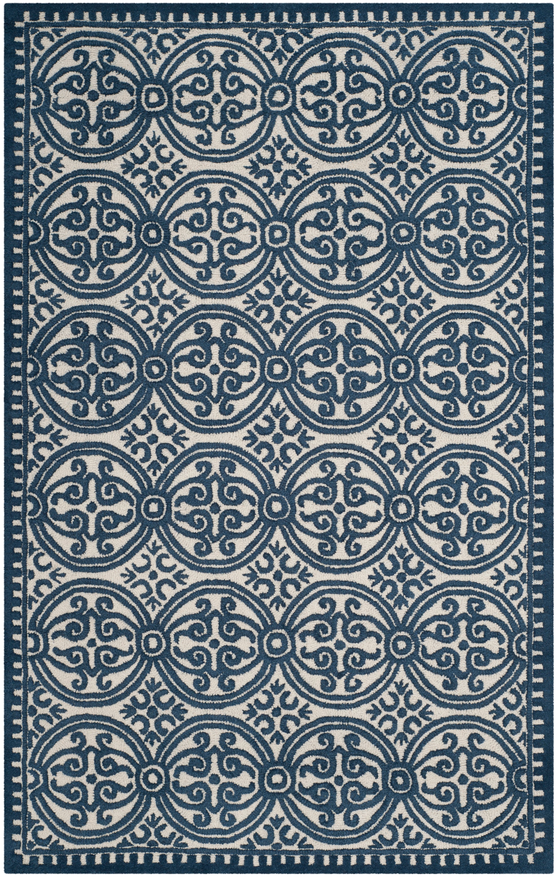 Safavieh Cambridge Cam232B Ivory/Navy Area Rug