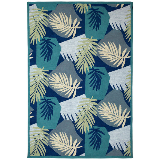 Liora Manne Capri Patchwork Palms 1733/33 Navy Area Rug