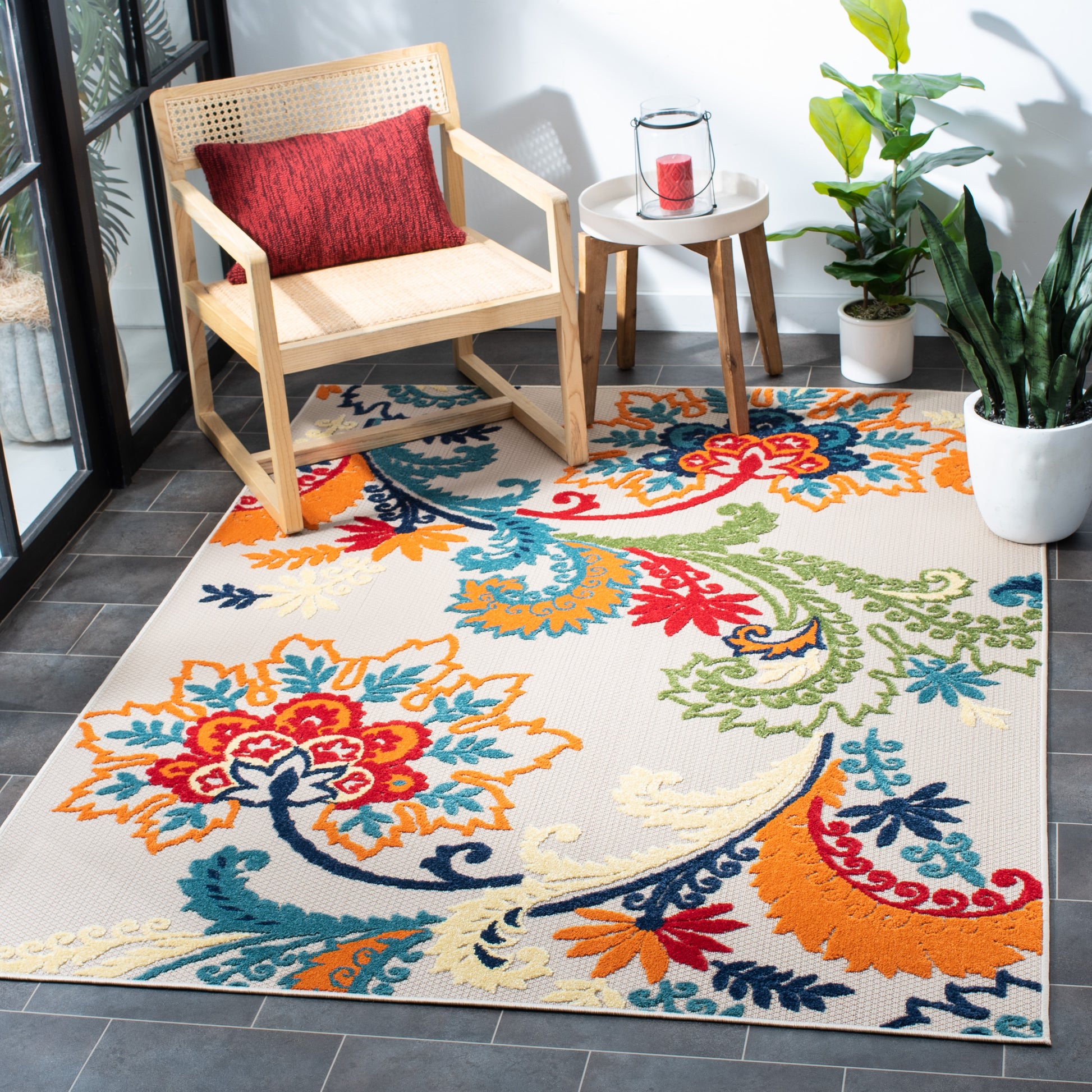 Safavieh Cabana Cbn305A Ivory/Blue Area Rug