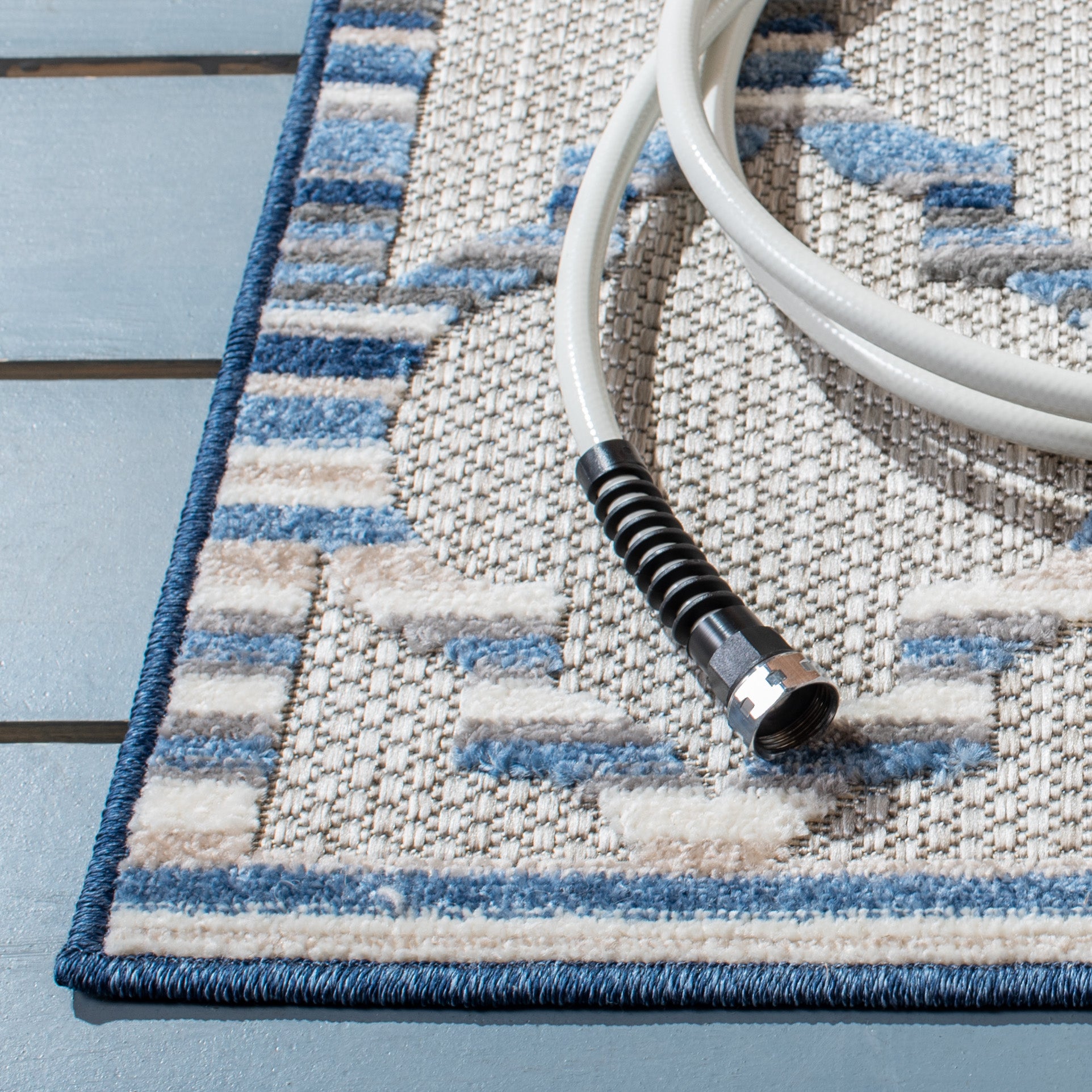 Safavieh Cabana Cbn333G Grey/Blue Area Rug