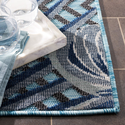 Safavieh Cabana Cbn447K Aqua/Navy Area Rug