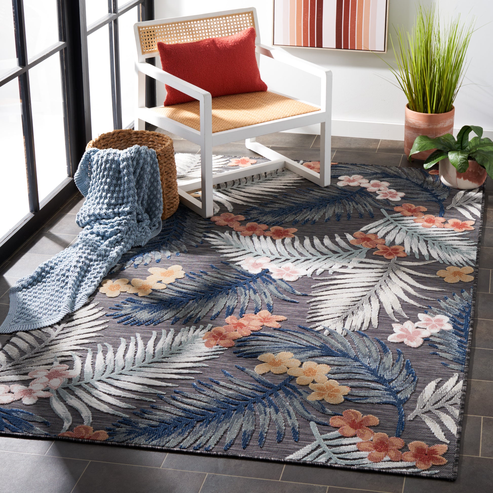 Safavieh Cabana Cbn451H Black/Rust Area Rug