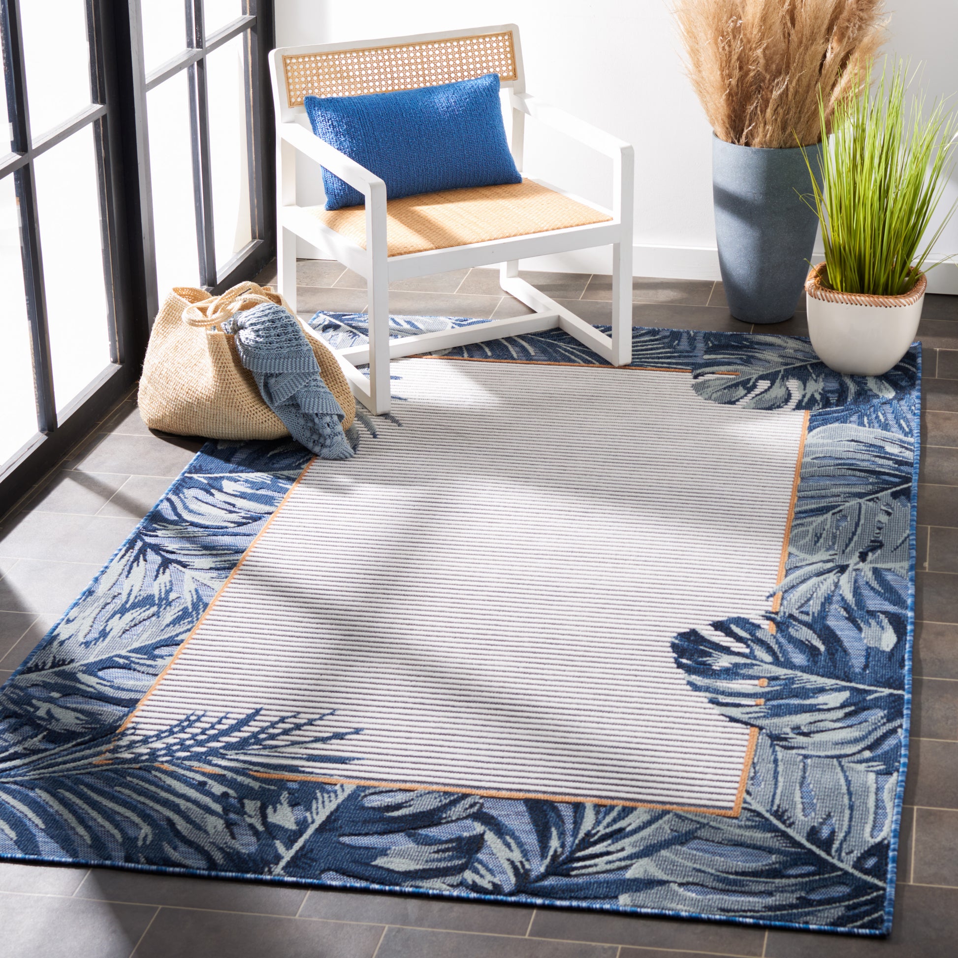 Safavieh Cabana Cbn453N Ivory/Navy Area Rug