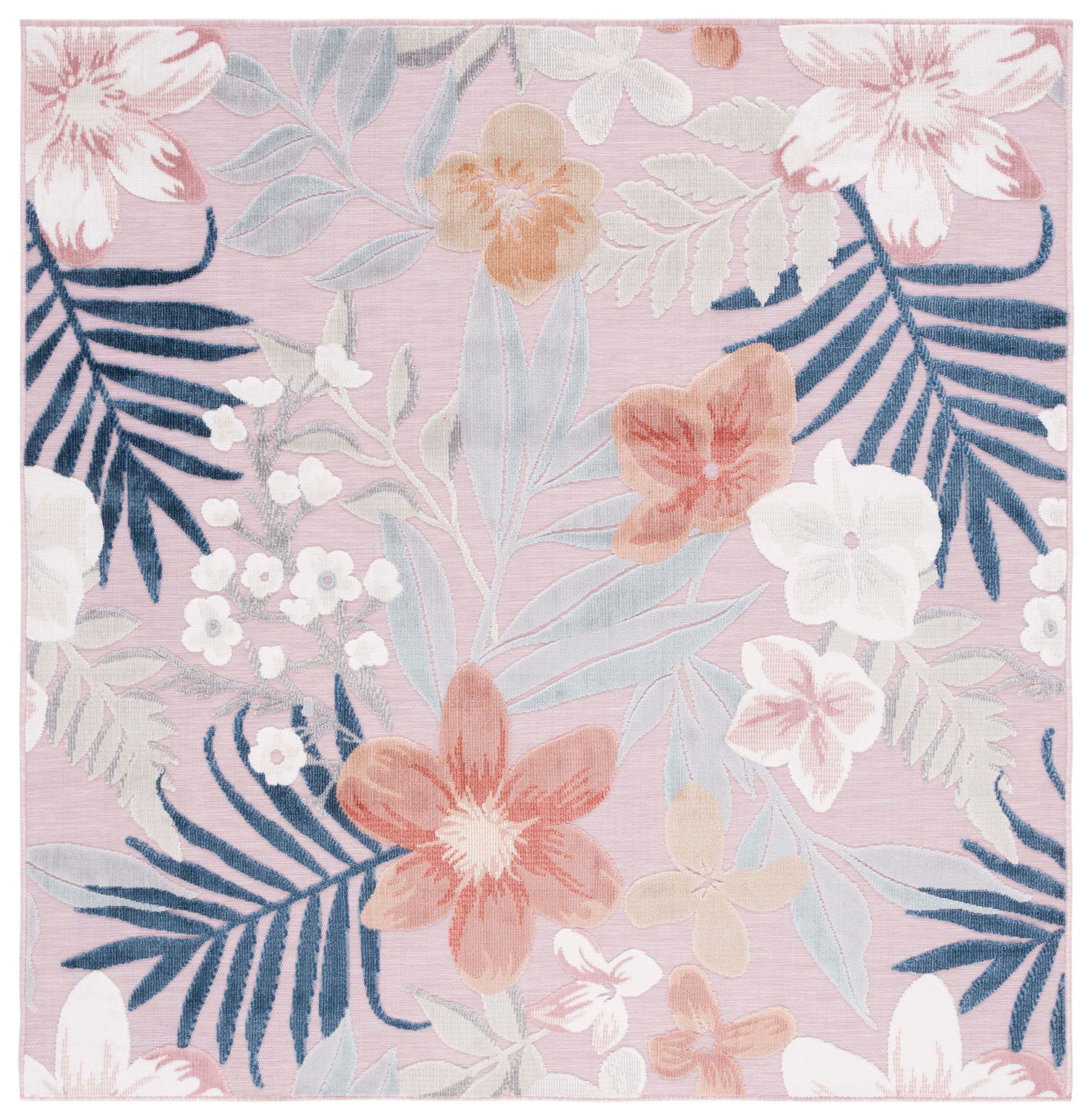 Safavieh Cabana Cbn454F Pink/Grey Area Rug