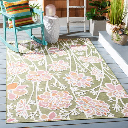 Safavieh Cabana Cbn486Y Green/Pink Area Rug