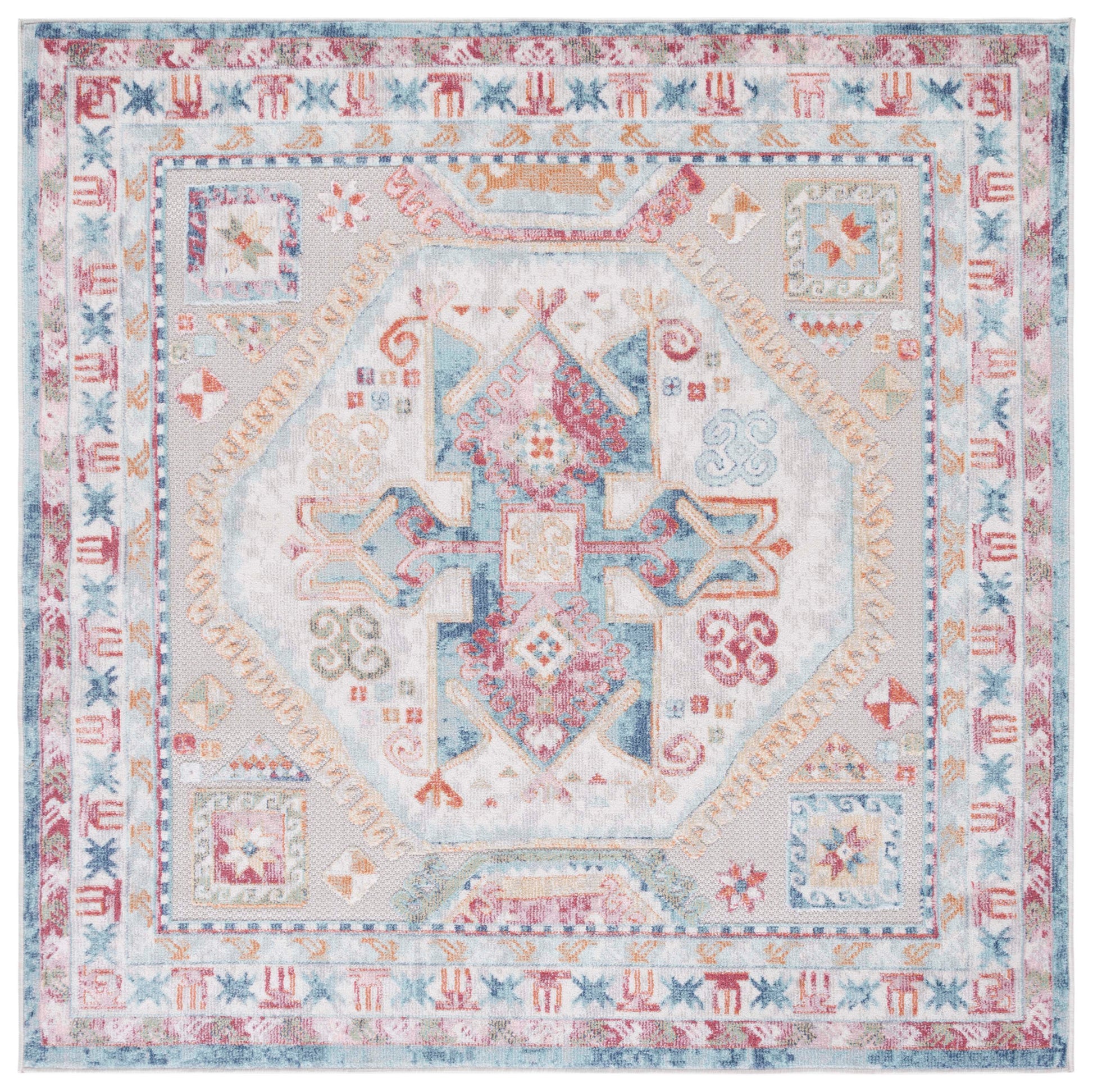 Safavieh Cabana Cbn541P Rust Blue/Ivory Area Rug