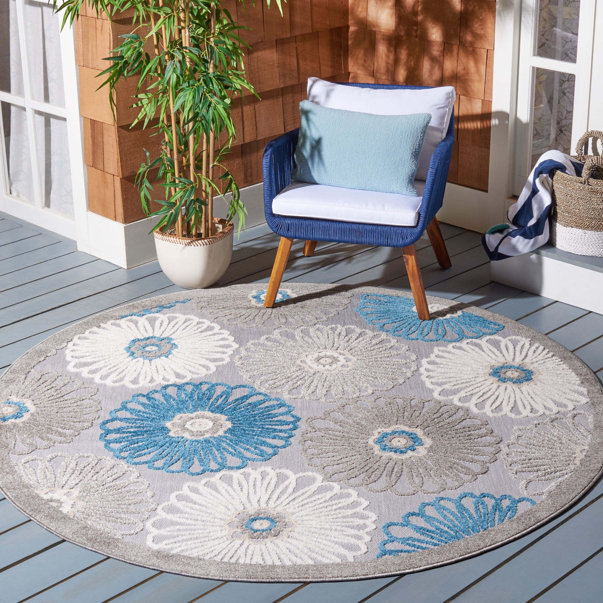 Safavieh Cabana Cbn676B Beige/Blue Area Rug