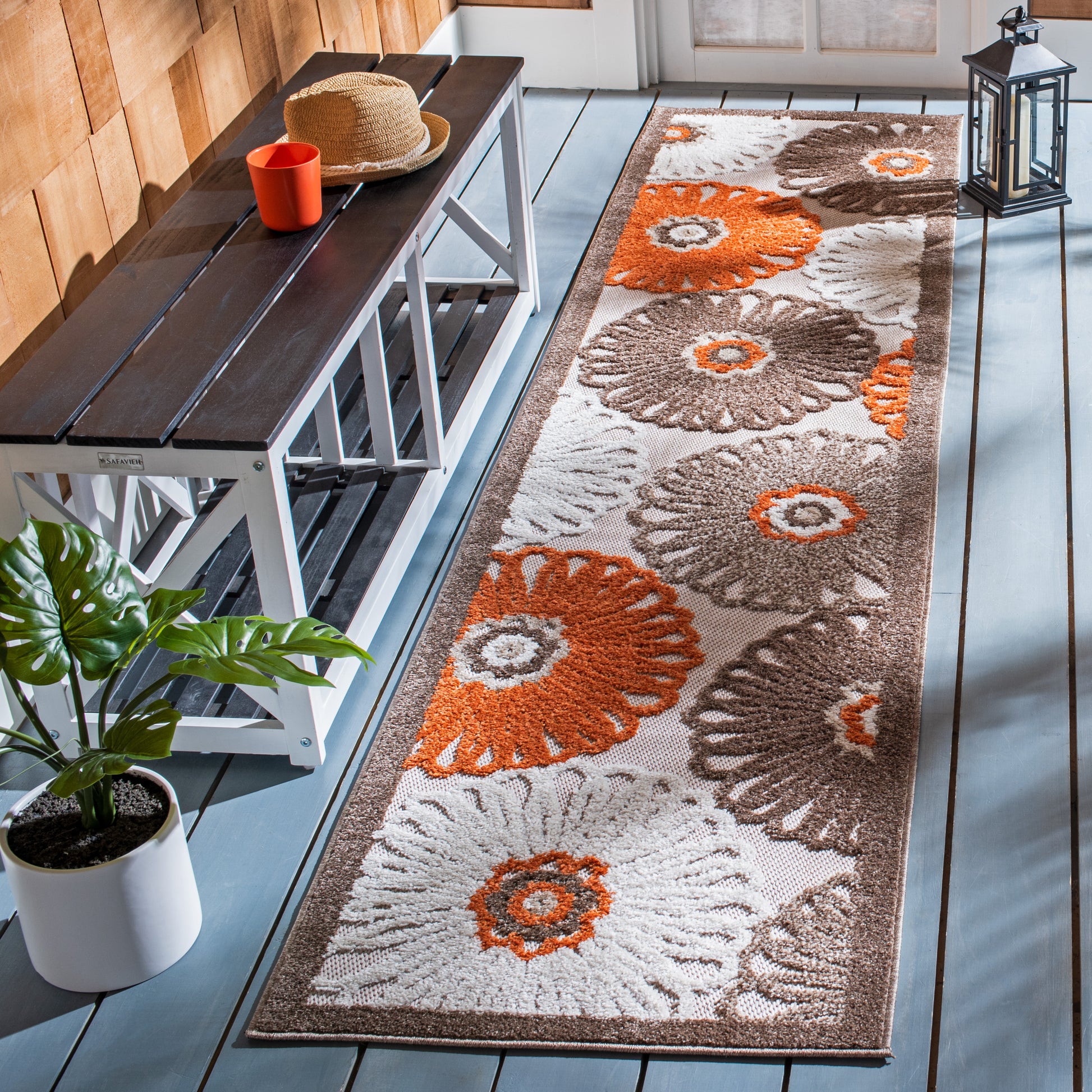 Safavieh Cabana Cbn676C Beige/Orange Area Rug