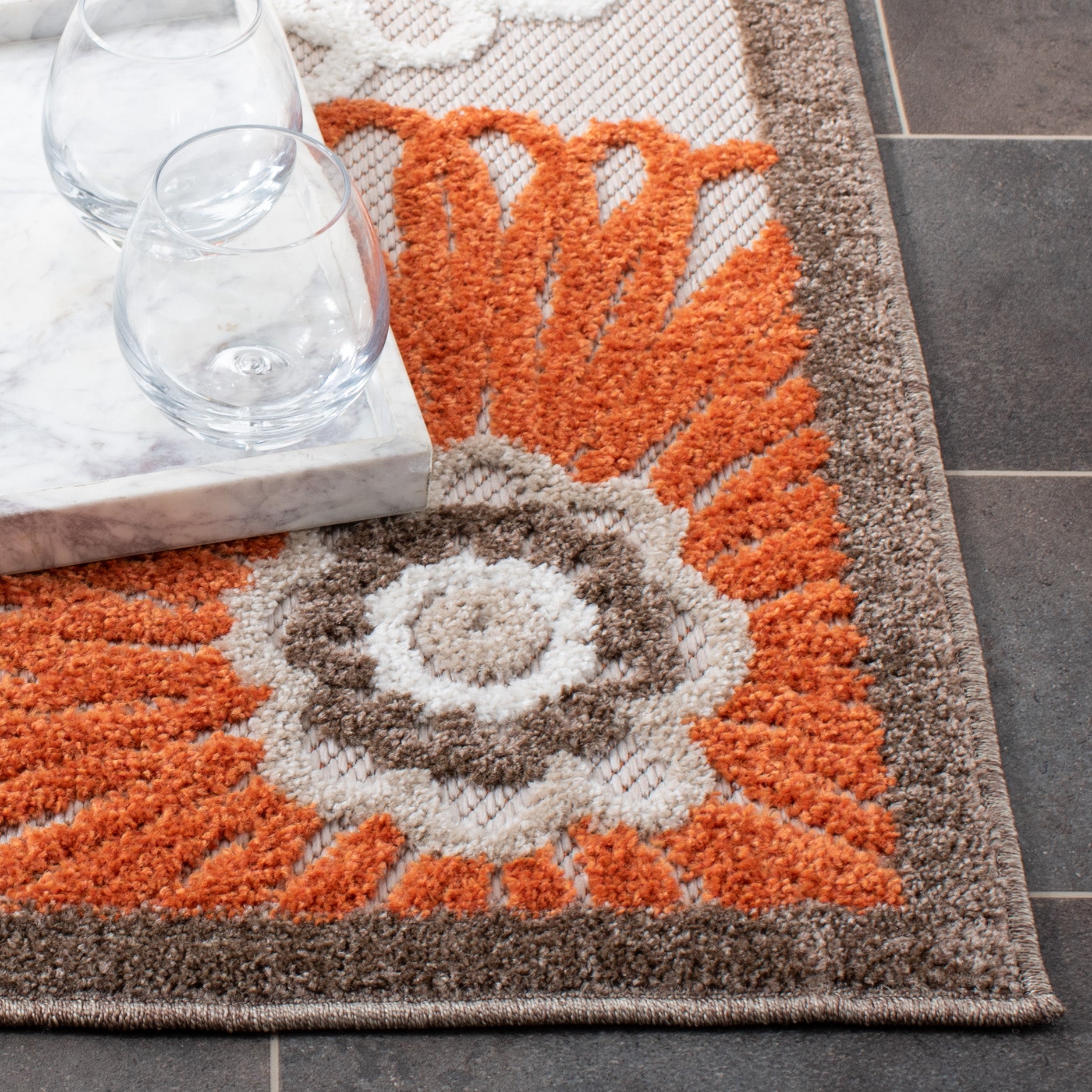 Safavieh Cabana Cbn676C Beige/Orange Area Rug