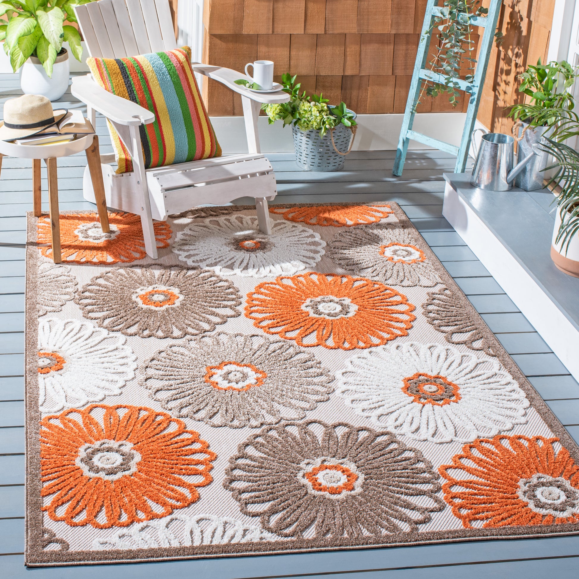 Safavieh Cabana Cbn676C Beige/Orange Area Rug