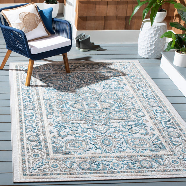 Safavieh Cabana Cbn680N Navy/Grey Rug.