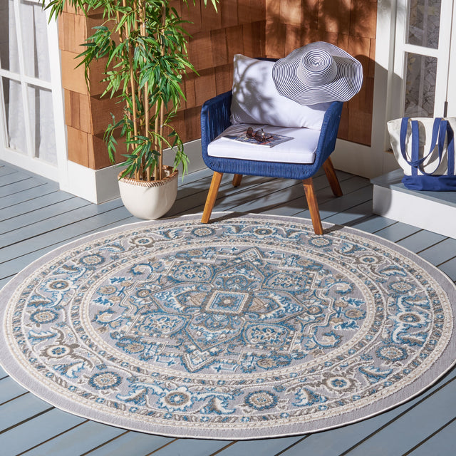 Safavieh Cabana Cbn680N Navy/Grey Rug.