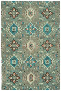 Kaleen Chancellor Cha10-75 Gray, Sage, Teal, Brown Area Rug