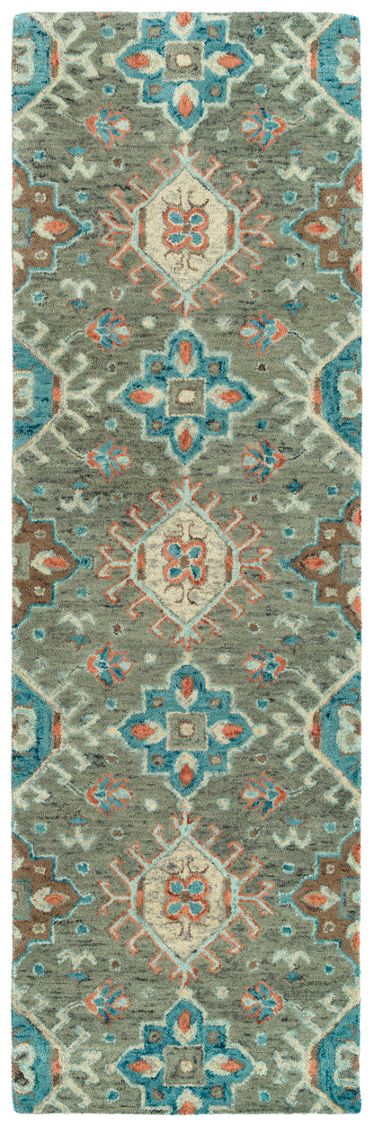 Kaleen Chancellor Cha10-75 Gray, Sage, Teal, Brown Area Rug