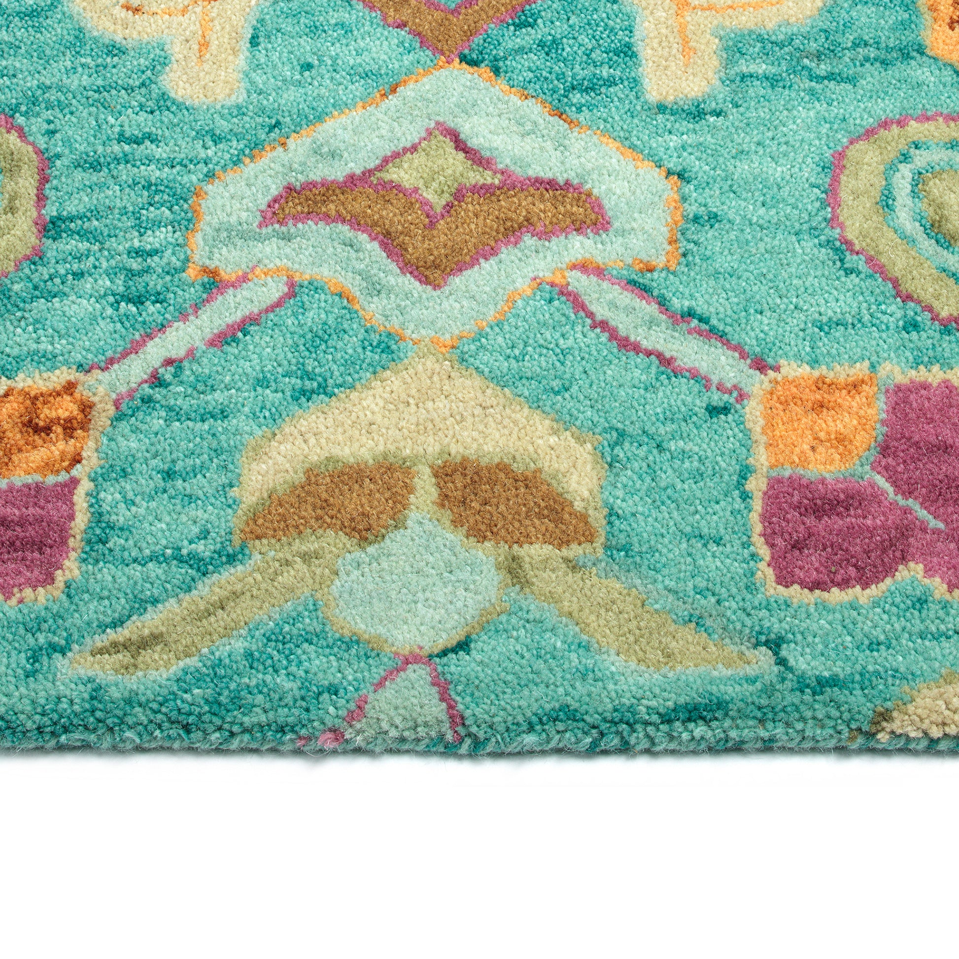 Kaleen Chancellor Cha11-91 Teal, Lt Blue, Sand, Orange Area Rug