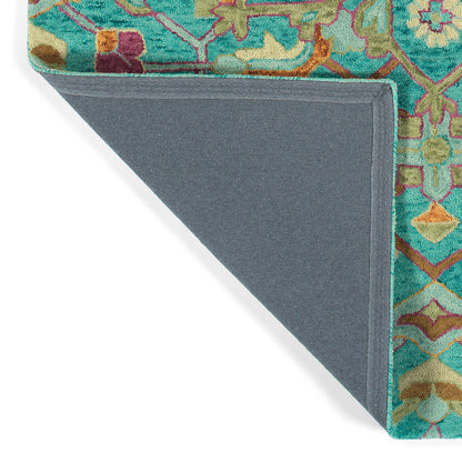 Kaleen Chancellor Cha11-91 Teal, Lt Blue, Sand, Orange Area Rug