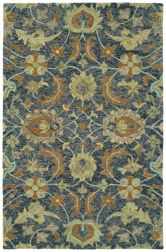 Kaleen Chancellor Cha17-10 Denim, Navy, Orange, Sage Area Rug