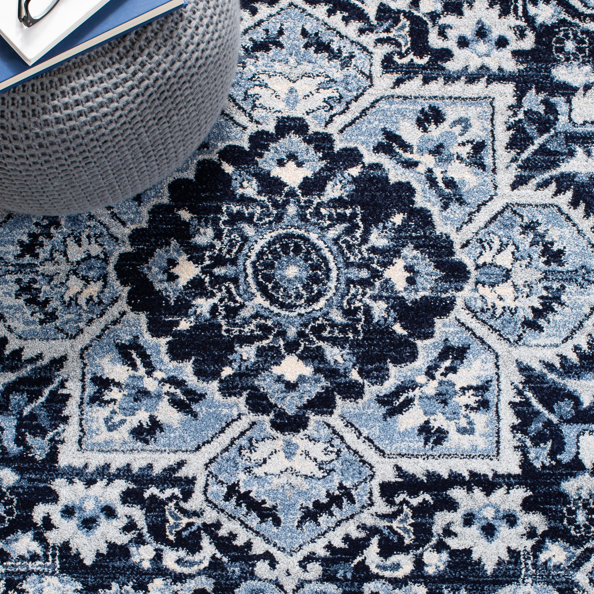 Safavieh Charleston Chl431N Navy/Blue Area Rug