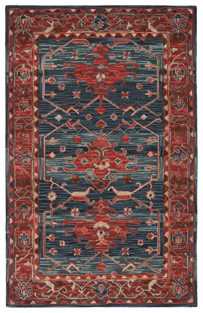 Jaipur Cardamom Cinnabar Com07 Red/Blue Area Rug