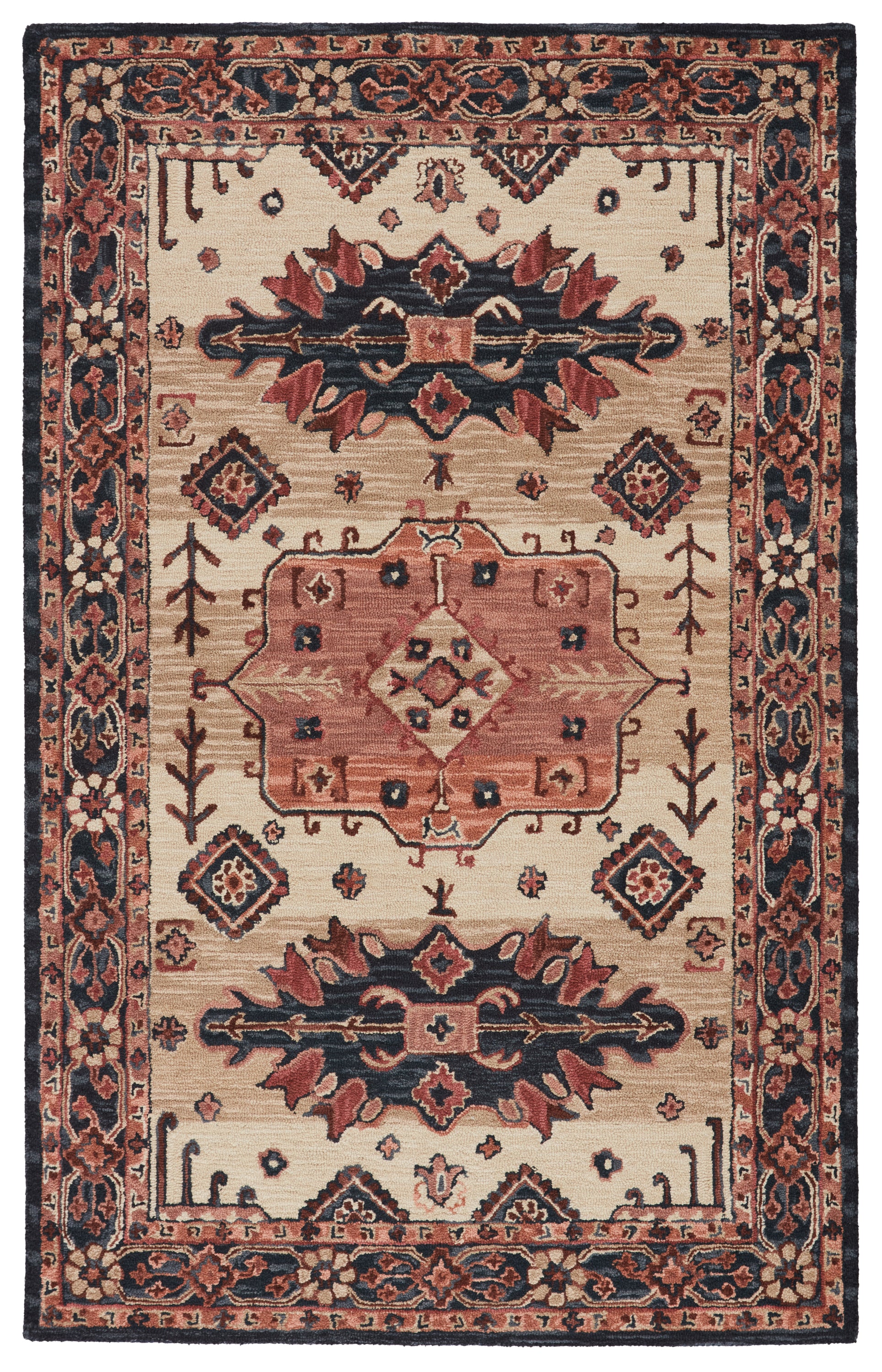 Jaipur Cardamom Idina Com09 Pink/Dark Blue Area Rug