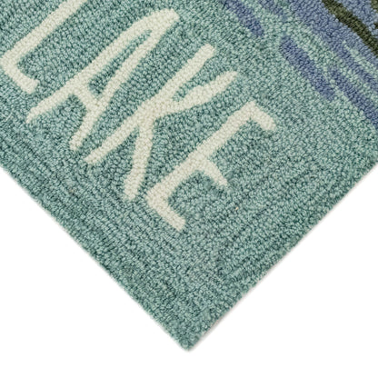 Liora Manne Frontporch Live Love Lake 4507/03 Blue Area Rug