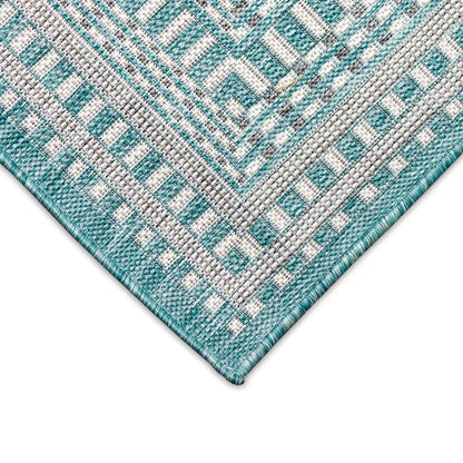 Liora Manne Malibu Etched Border 8228/04 Blue Area Rug