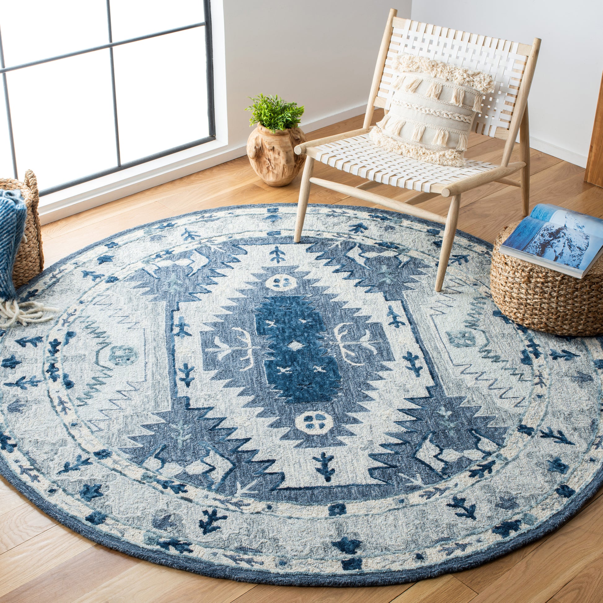 Safavieh Capri Cpr218M Blue/Grey Area Rug