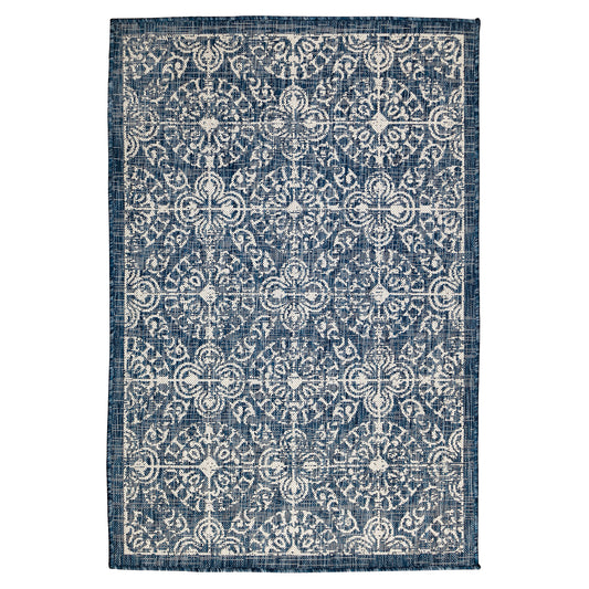 Liora Manne Carmel Antique Tile 8476/33 Navy Area Rug