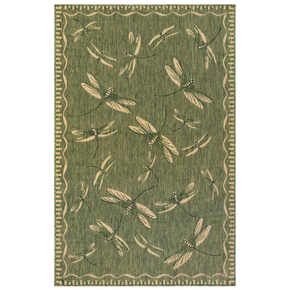 Liora Manne Carmel Dragonfly 8440/06 Green Area Rug