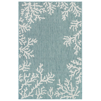 Liora Manne Carmel Coral Border 8448/04 Blue Area Rug