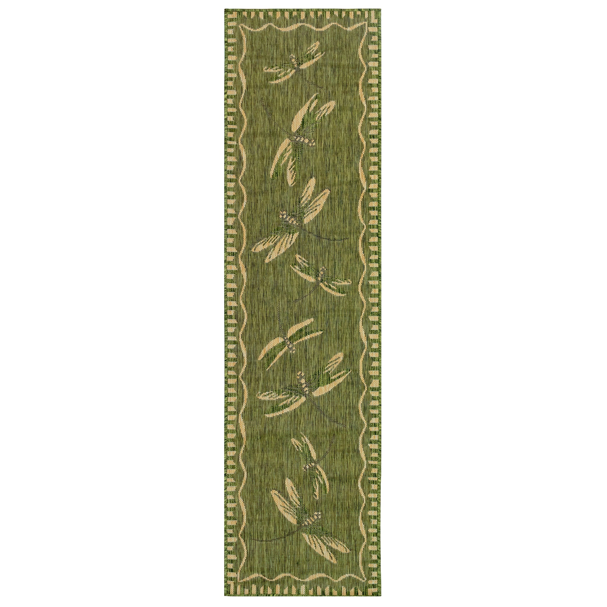 Liora Manne Carmel Dragonfly 8440/06 Green Area Rug