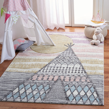 Safavieh Carousel Kids Crk117F Grey/Pink Area Rug