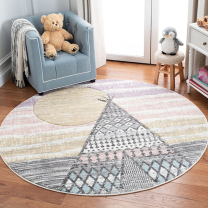 Safavieh Carousel Kids Crk117F Grey/Pink Area Rug