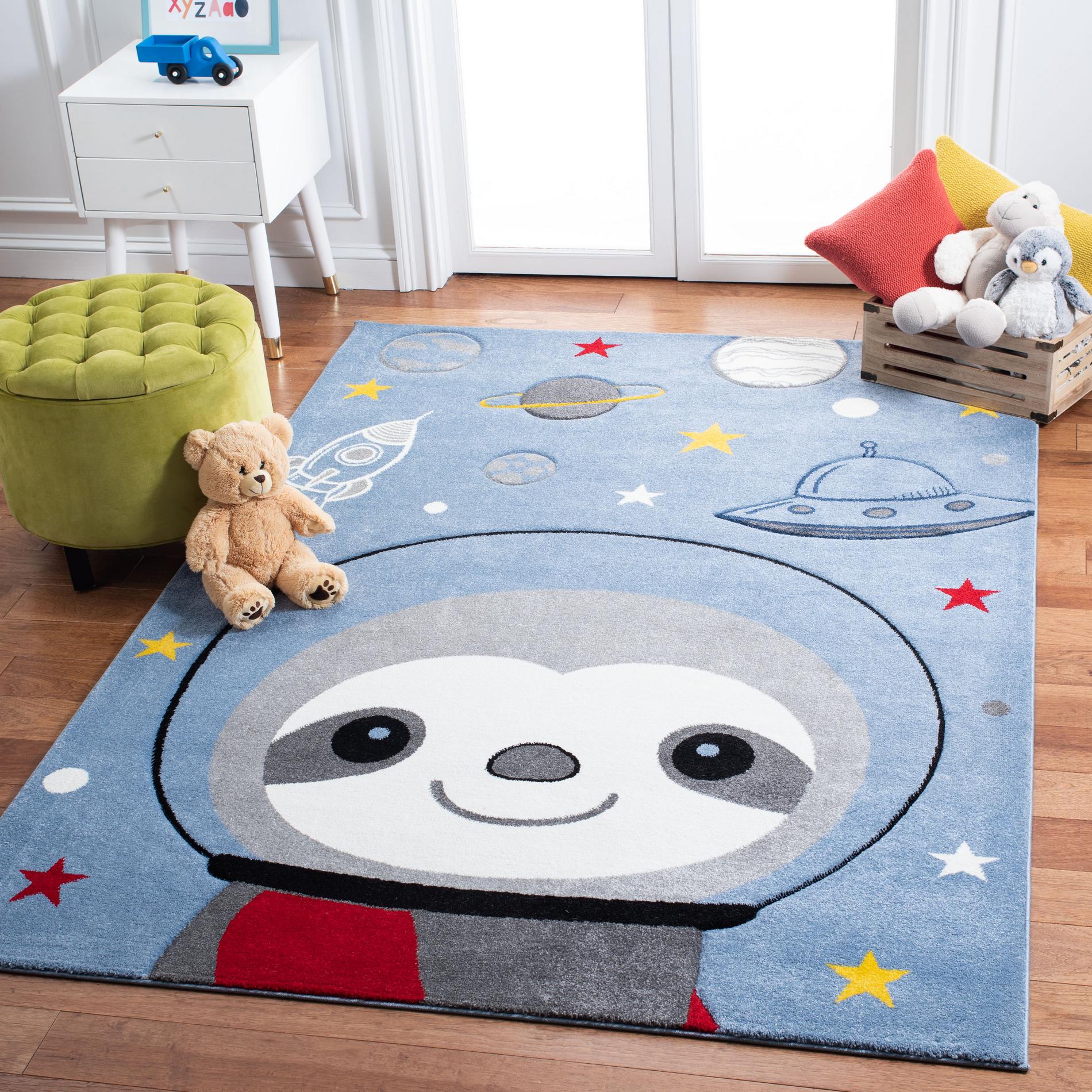 Safavieh Carousel Kids Crk140M Blue/Grey Area Rug