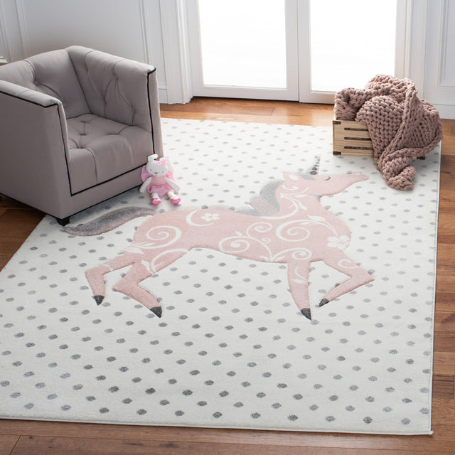 Safavieh Carousel Kids Crk163B Ivory Grey/Pink Area Rug